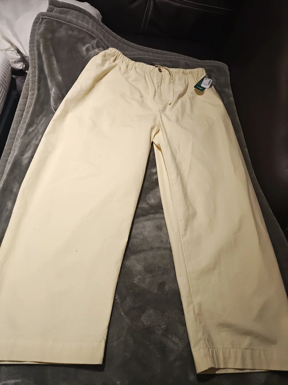 Men's Casual Drawstring Chinos in Cream M.